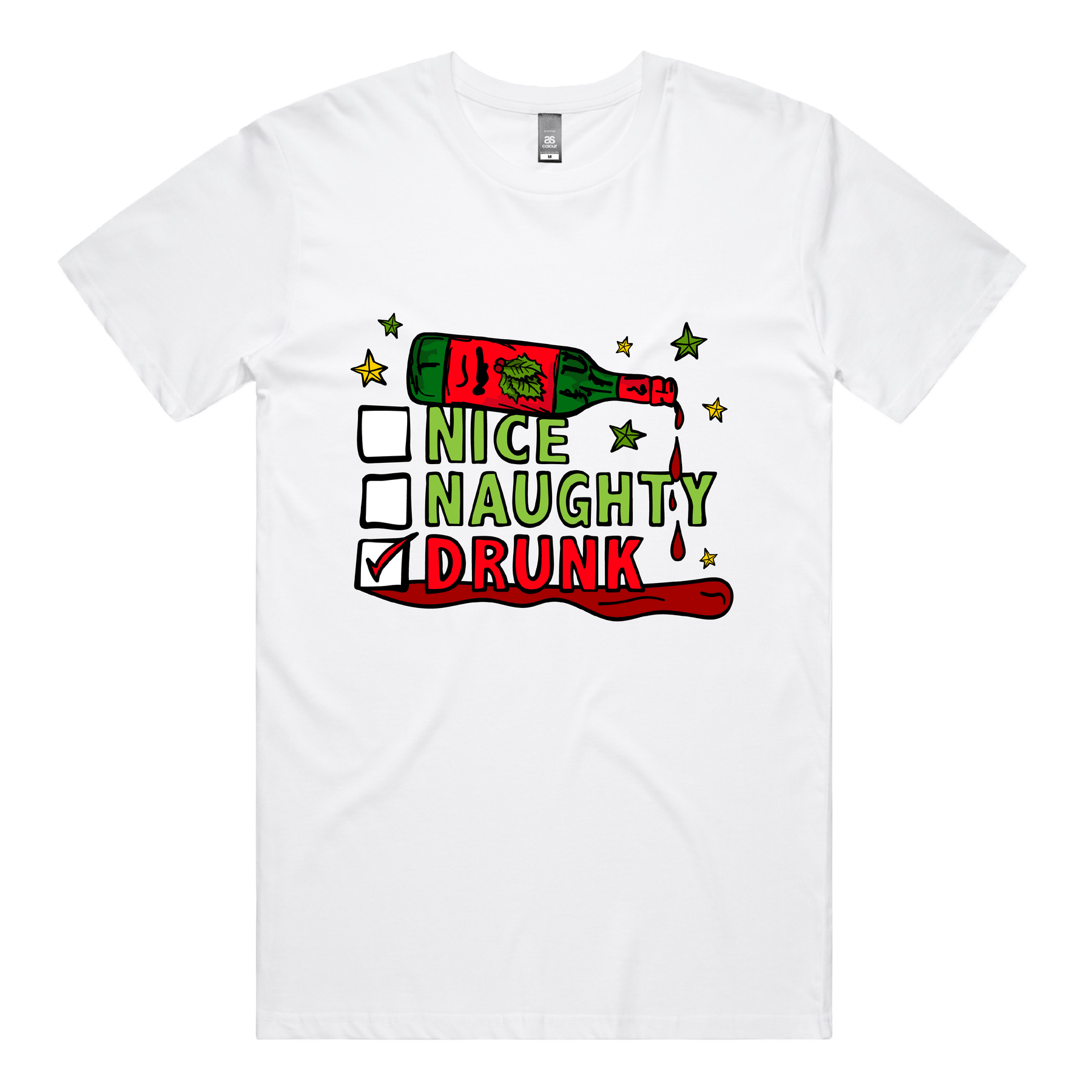 S / White / Large Front Design Naughty Nice List โ
โ - Men's T Shirt