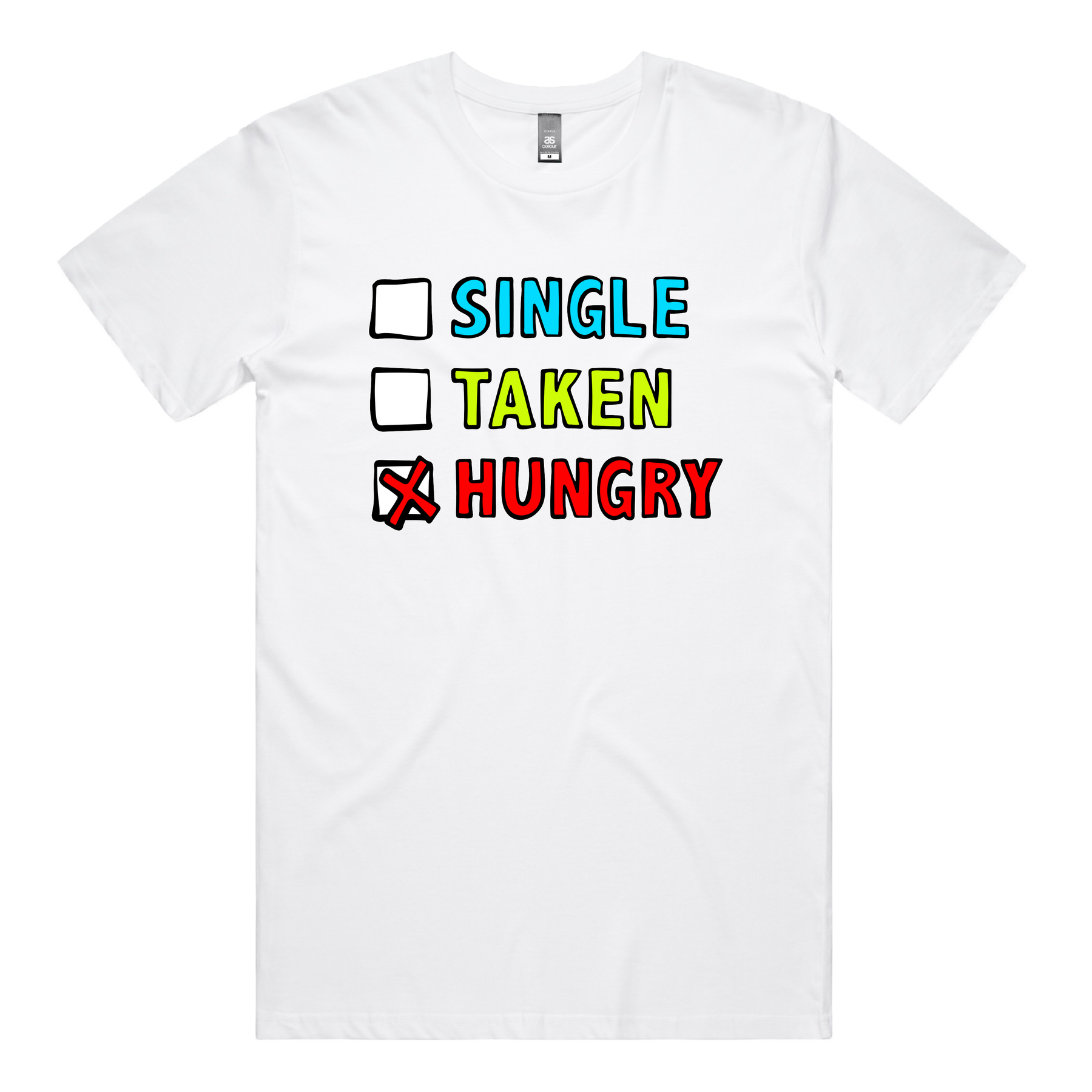 S / White / Large Front Design Single Taken Hungry ๐๐ - Men's T Shirt