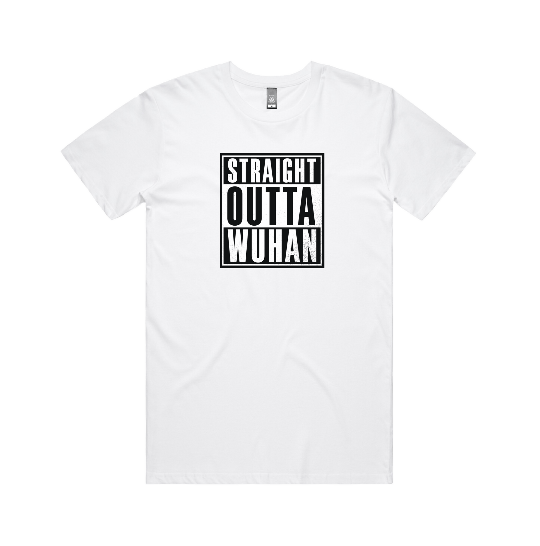 S / White / Large Front Design Straight Outta Wuhan โ๐พ - Men's T Shirt