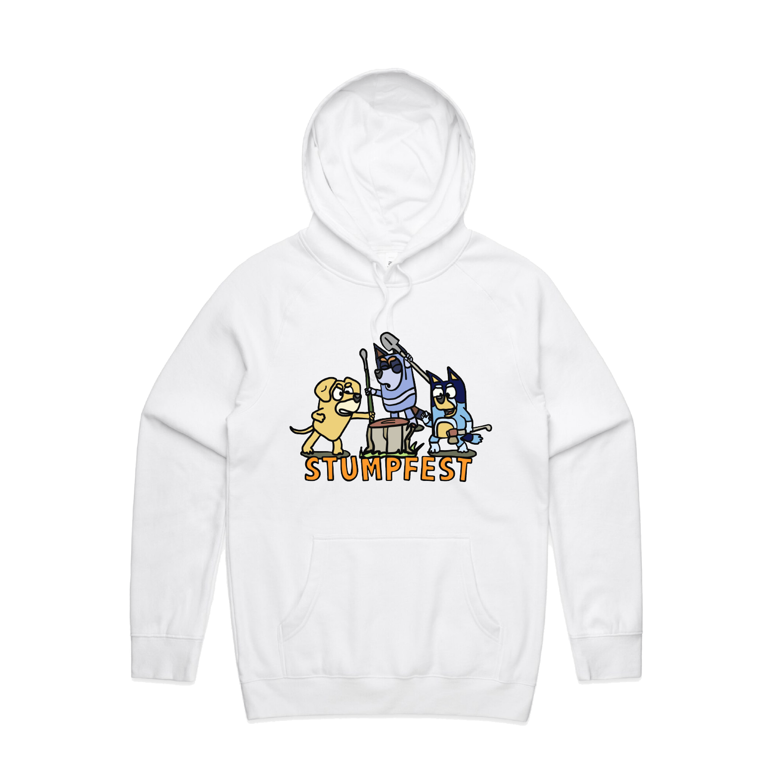 S / White / Large Front Design Stumpfest 🪓 - Unisex Hoodie