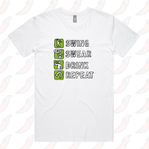 S / White / Large Front Design Swing Swear Drink Repeat ๐ โ  Men's T Shirt