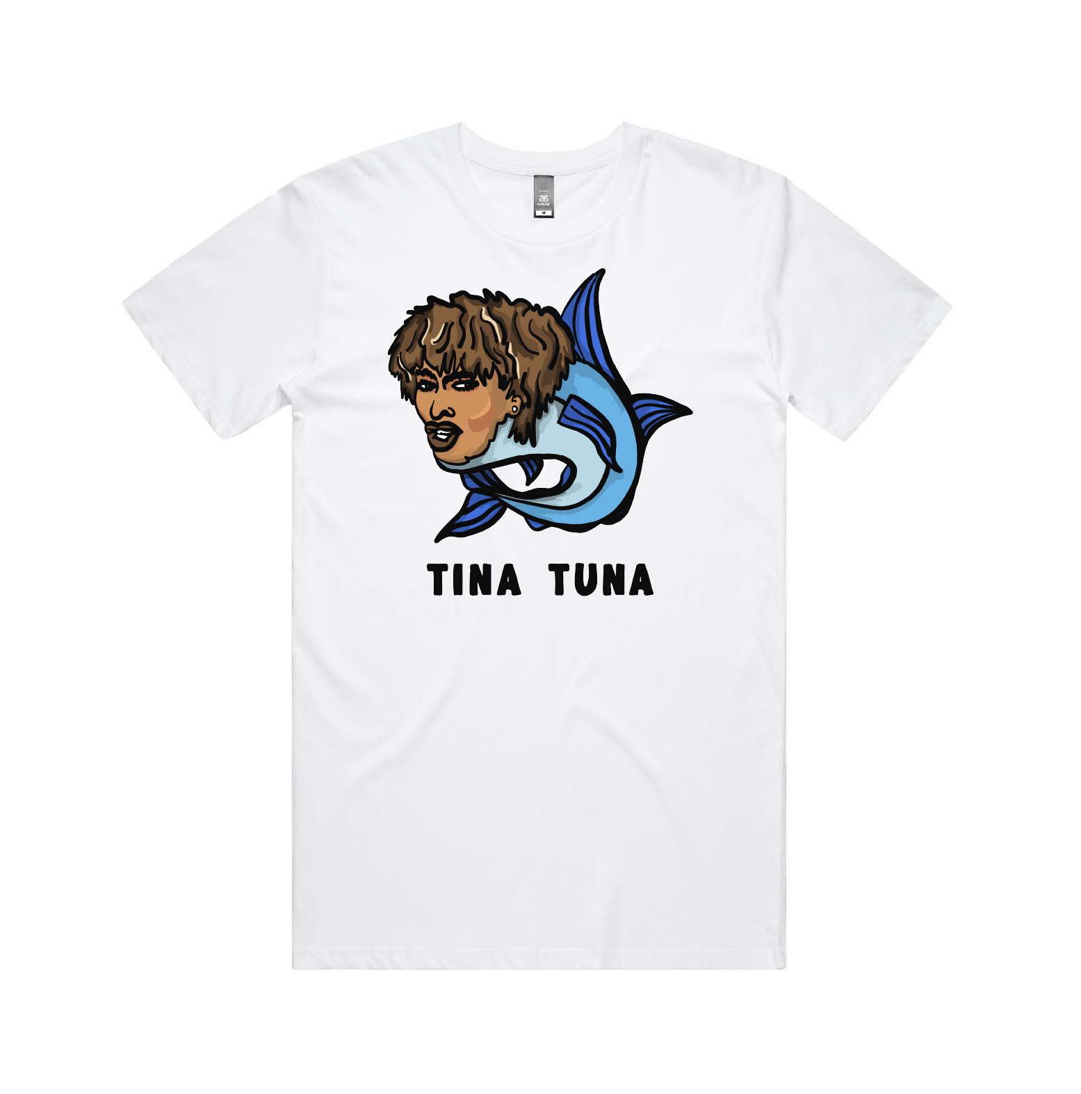 S / White / Large Front Design Tina Tuna ๐ - Men's T Shirt