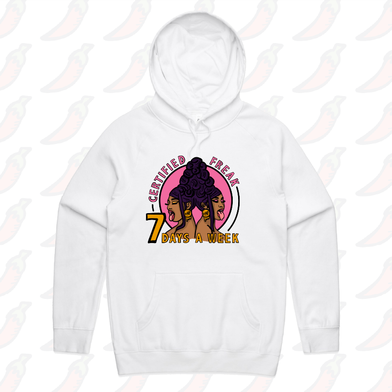 S / White / Large Front Design WAP 😻 - Unisex Hoodie