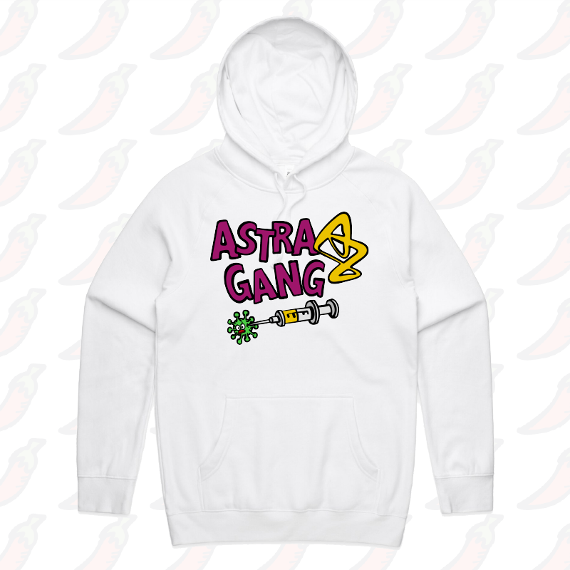 S / White / Large Front Print Astra Gang ๐ - Unisex Hoodie