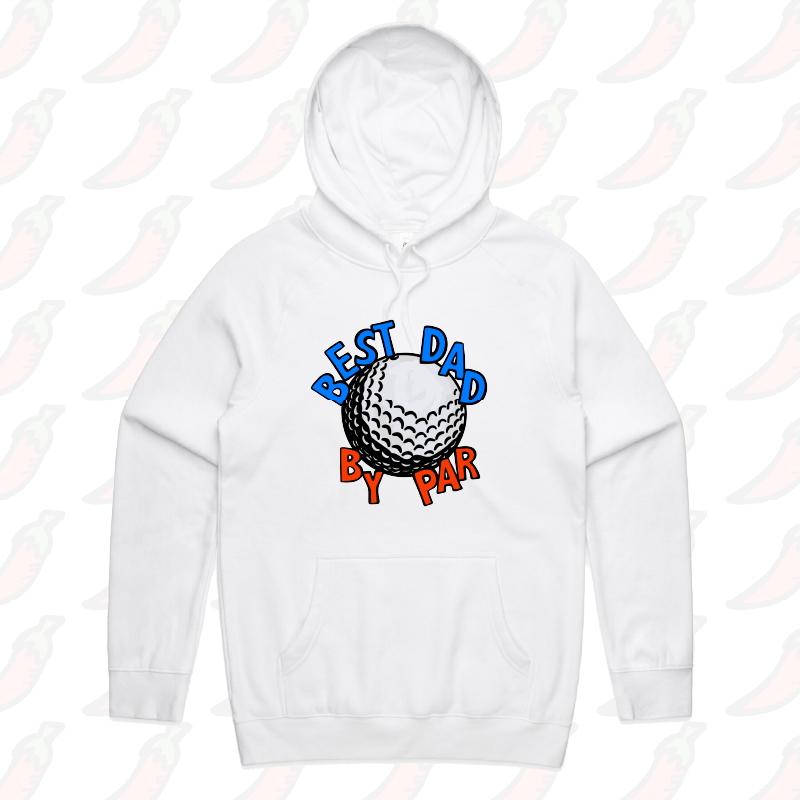 S / White / Large Front Print Best Dad By Par Ball ⛳ – Unisex Hoodie