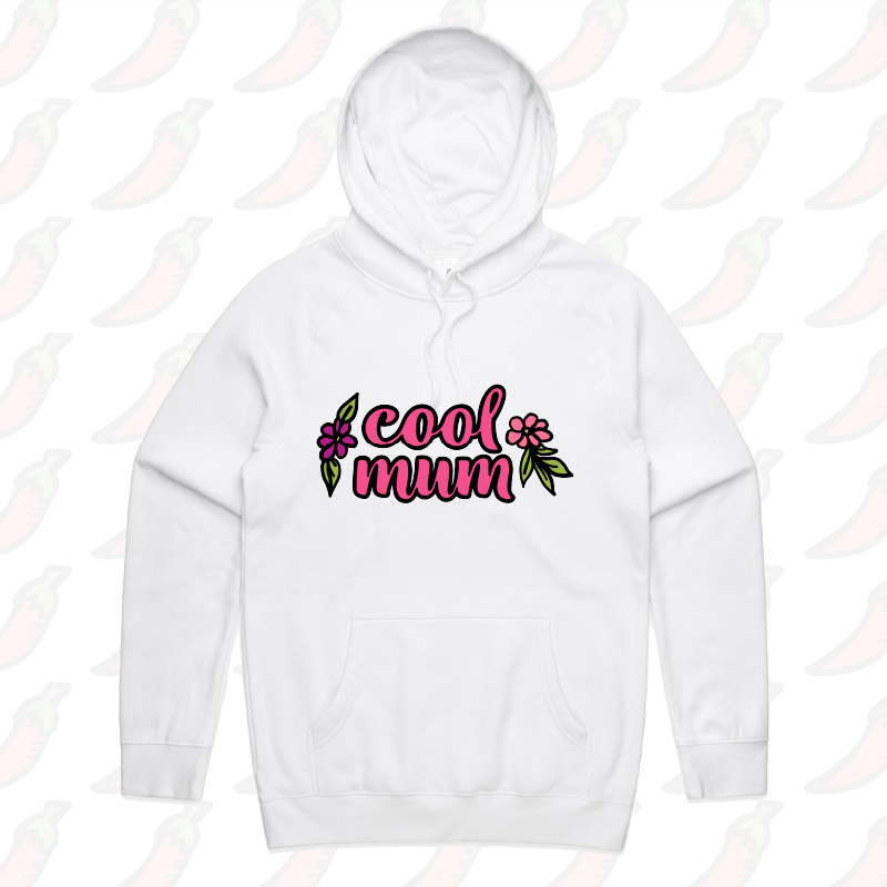 S / White / Large Front Print Cool Mum ๐ทโ Unisex Hoodie