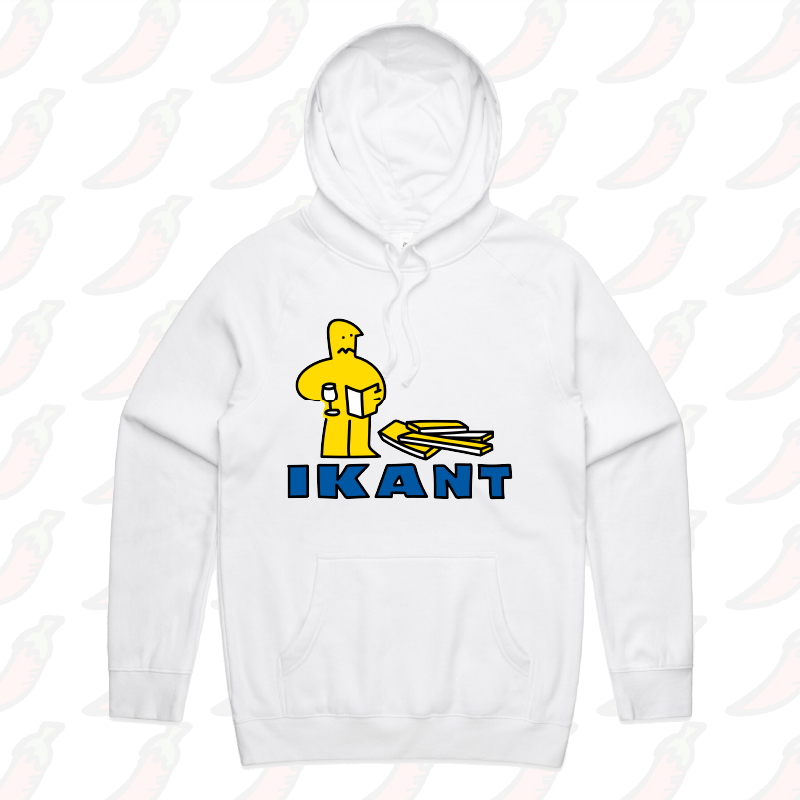 S / White / Large Front Print IKant ๐ช โ Unisex Hoodie