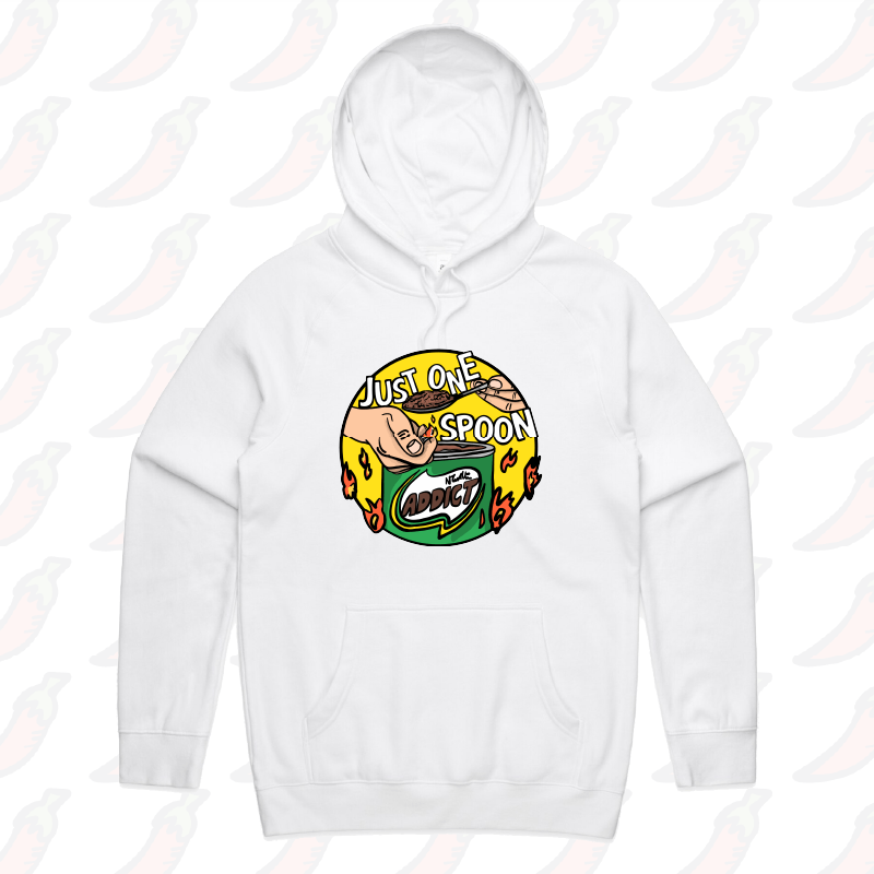 S / White / Large Front Print Just One Spoon ๐ฅ - Unisex Hoodie