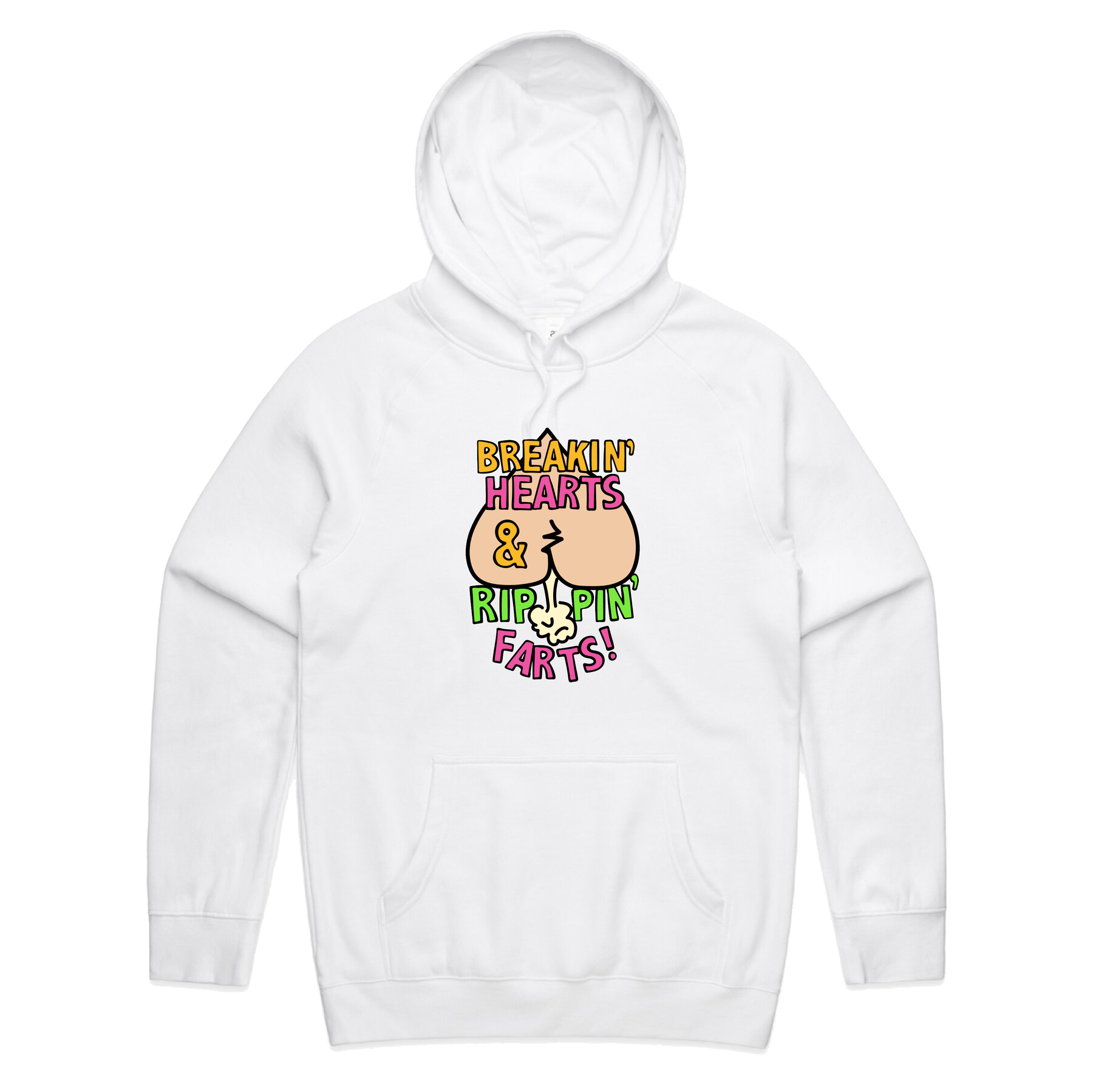 S / White / Large Front Print Rippin Farts ๐๐จ - Unisex Hoodie