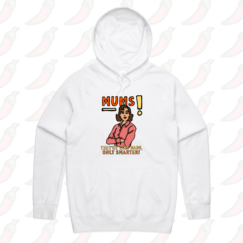 S / White / Large Front Print Smart Mum ๐ง โ Unisex Hoodie
