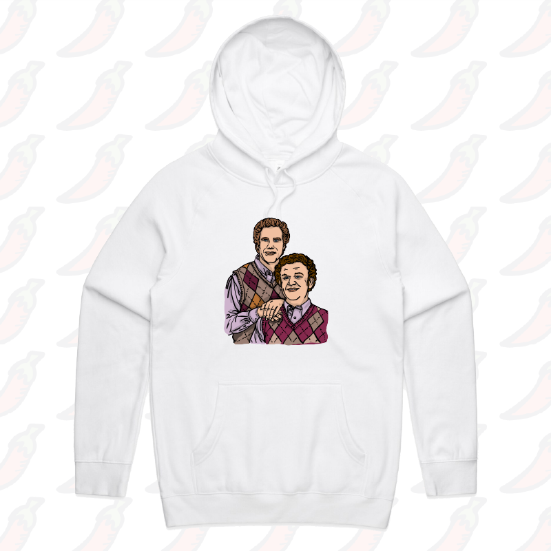 S / White / Large Front Print Step Brothers ๐จ๐ฝโ๐คโ๐จ๐ป - Unisex Hoodie
