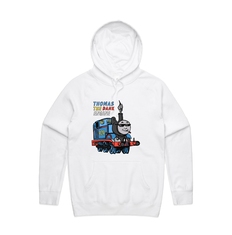 S / White / Large Front Print Thomas The Dank Engine ๐ - Unisex Hoodie