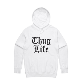 S / White / Large Front Print Thug Life 🖕🏾 - Unisex Hoodie