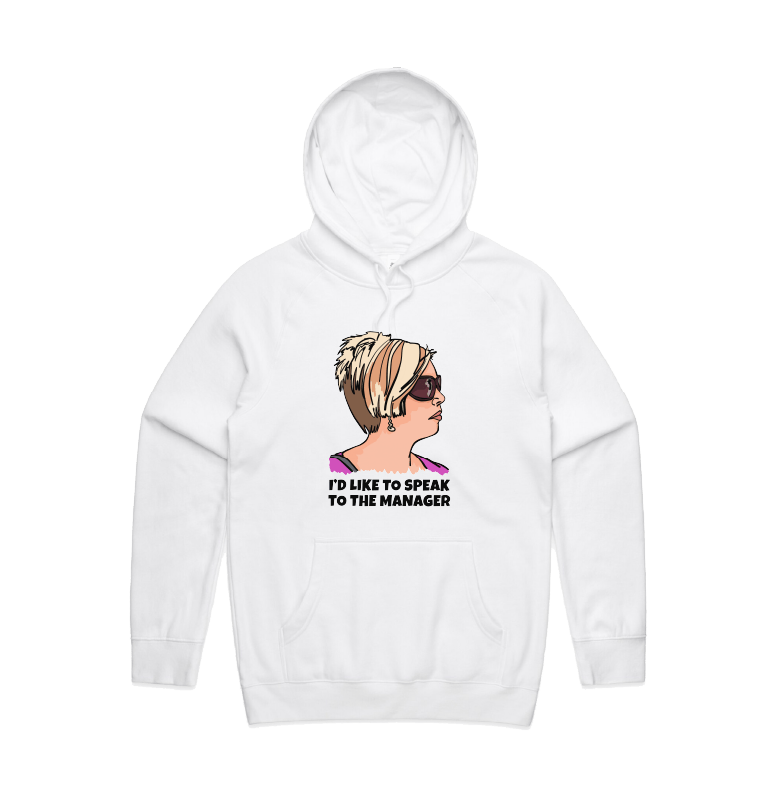 S / White / Large Front Print Unleash the Karen 😤 - Unisex Hoodie