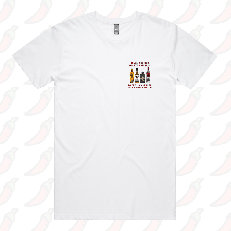 S / White / Small Front Design Boozy Date Night ๐ธ - Men's T Shirt