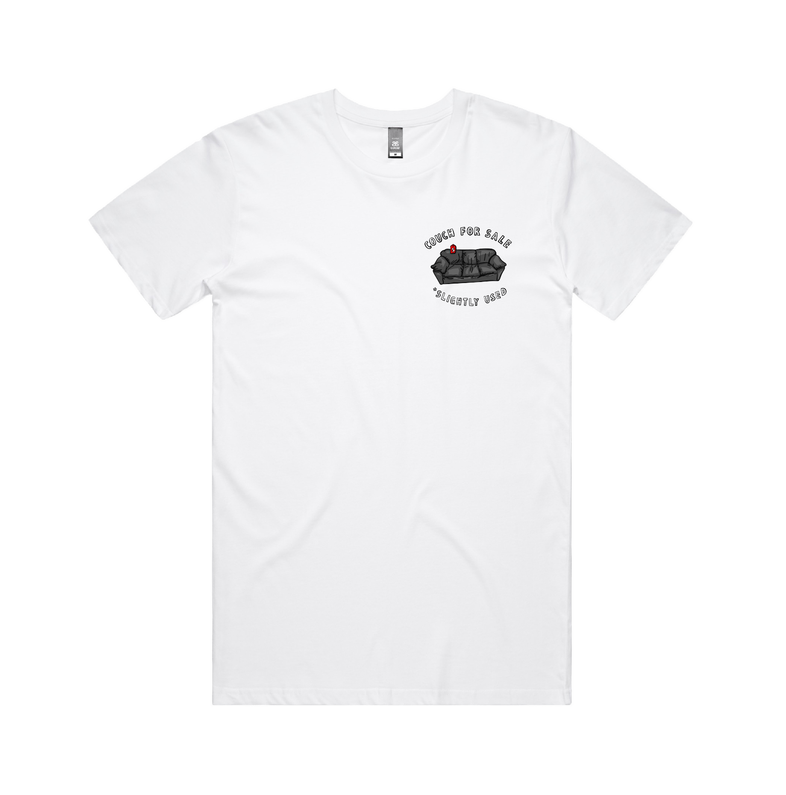 S / White / Small Front Design Casting Couch ๐น - Men's T Shirt