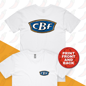 S / White / Small Front Design CBF ⛺🚤🎣 - Men's T Shirt