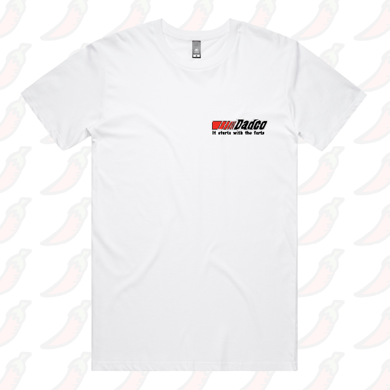 S / White / Small Front Design Dadco ๐ง๐จ โ Men's T Shirt