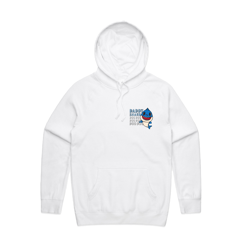 S / White / Small Front Design Daddy Shark ๐ฆ - Unisex Hoodie