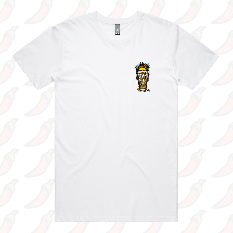 S / White / Small Front Design Day For It ☀️ - Men's T Shirt