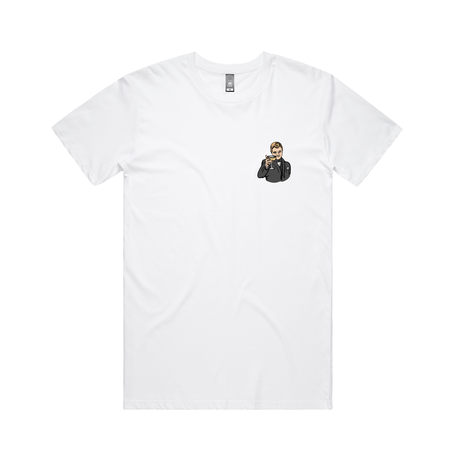 S / White / Small Front Design DiCaprio Gatsby Cheers ๐ธ - Men's T Shirt