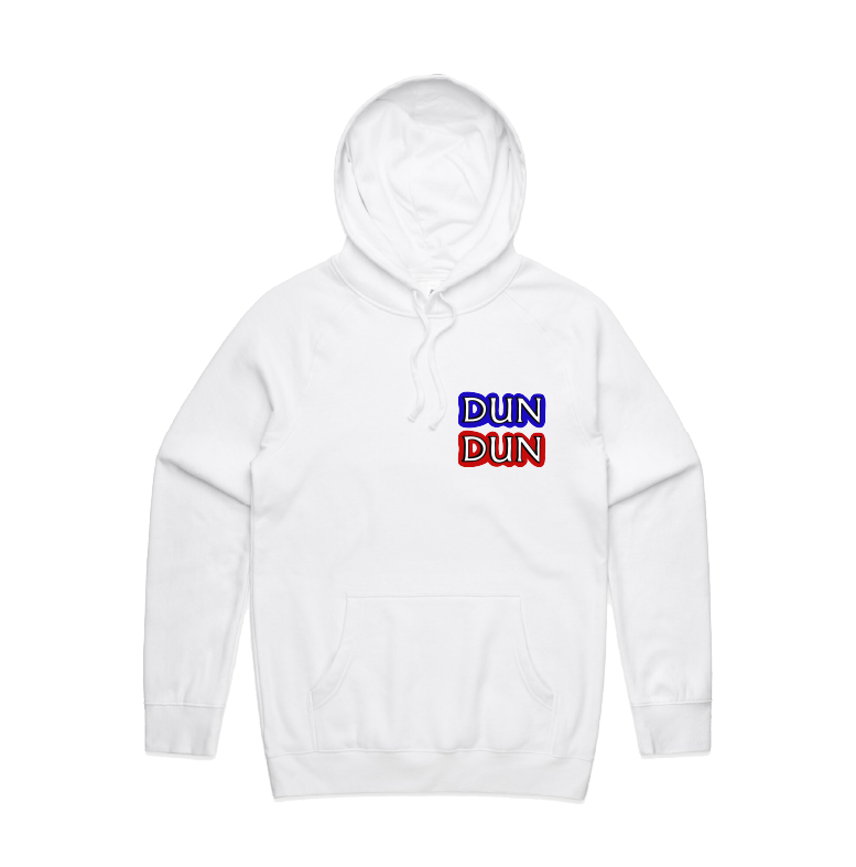 S / White / Small Front Design Dun Dun ๐ - Unisex Hoodie