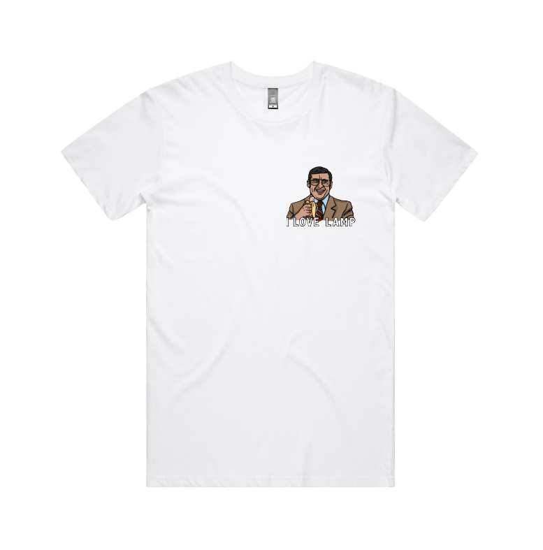 S / White / Small Front Design I Love Lamp ❤️ - Men's T Shirt