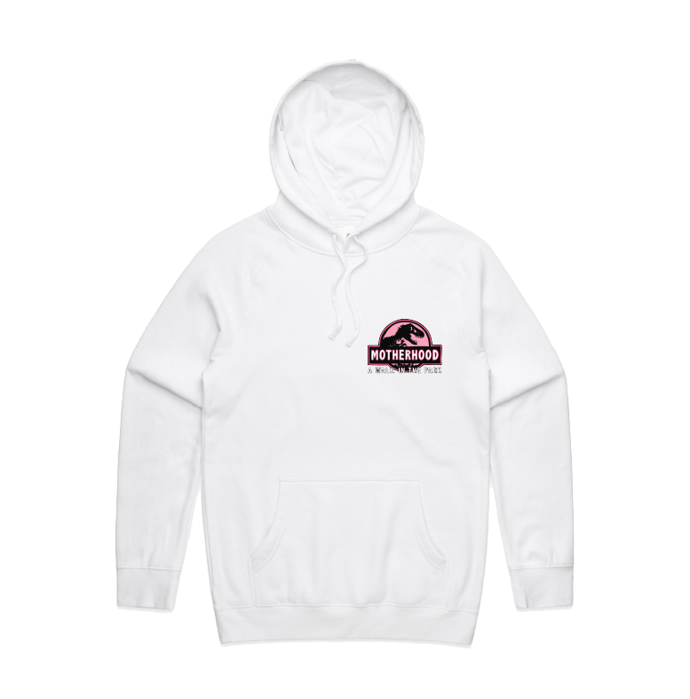 S / White / Small Front Design Jurassic Mum ๐ฆ - Unisex Hoodie