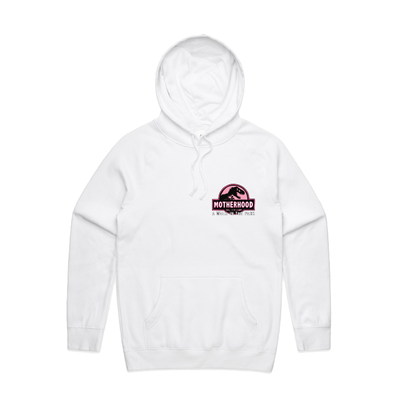 S / White / Small Front Design Jurassic Mum 🦖 - Unisex Hoodie