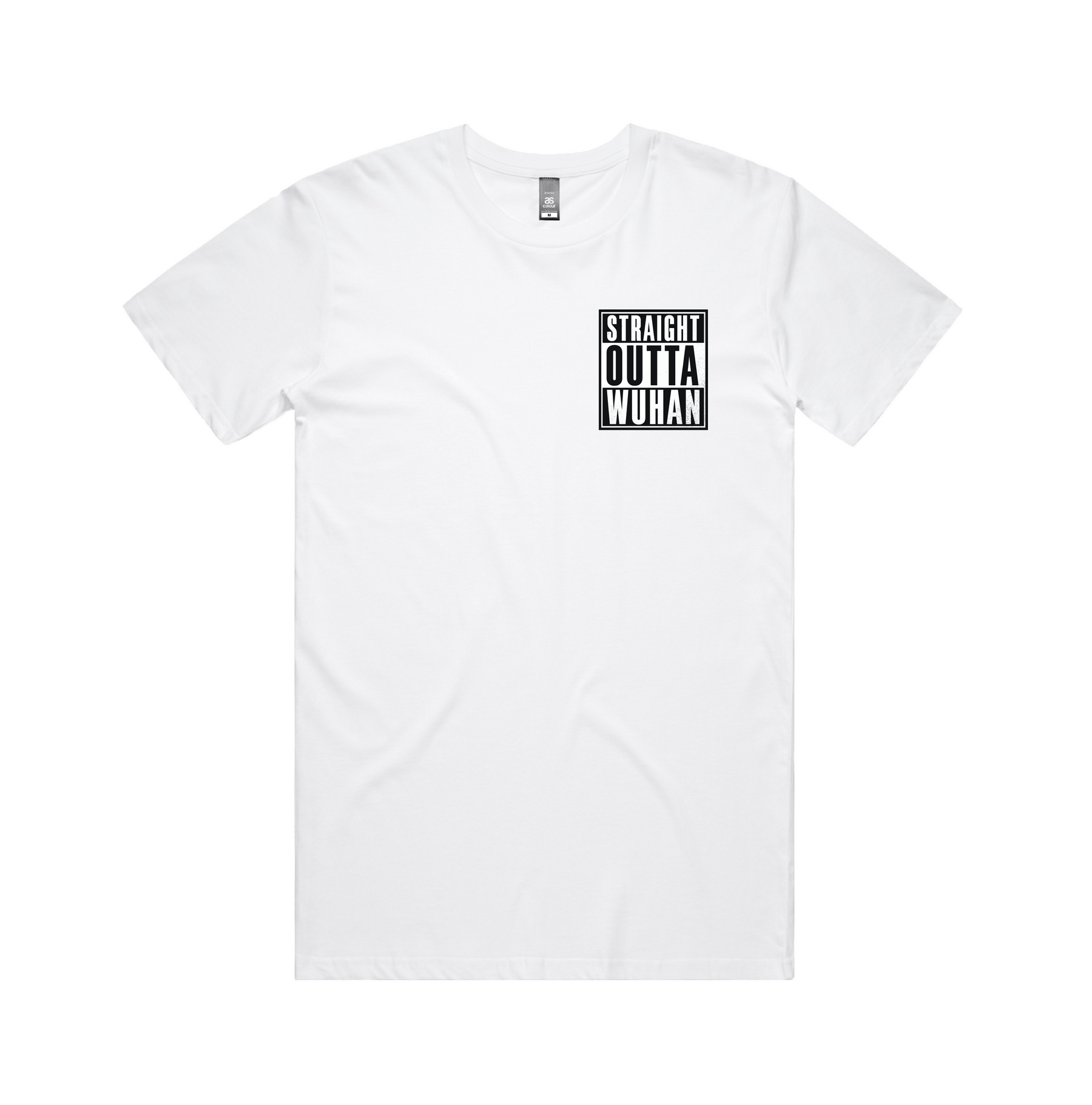S / White / Small Front Design Straight Outta Wuhan โ๐พ - Men's T Shirt