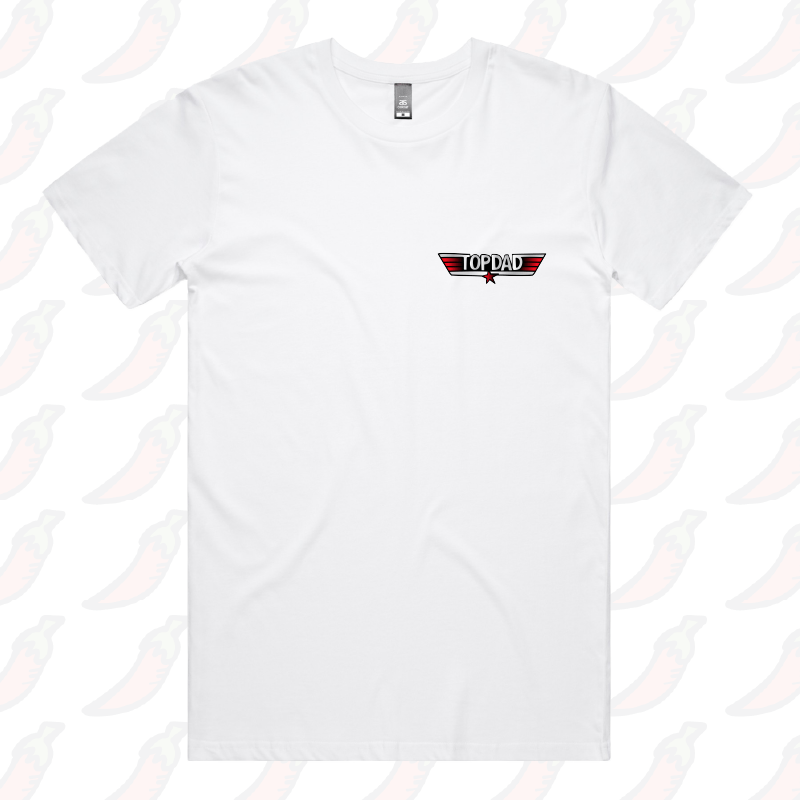 S / White / Small Front Design Top Dad ๐ถ๏ธ - Men's T Shirt