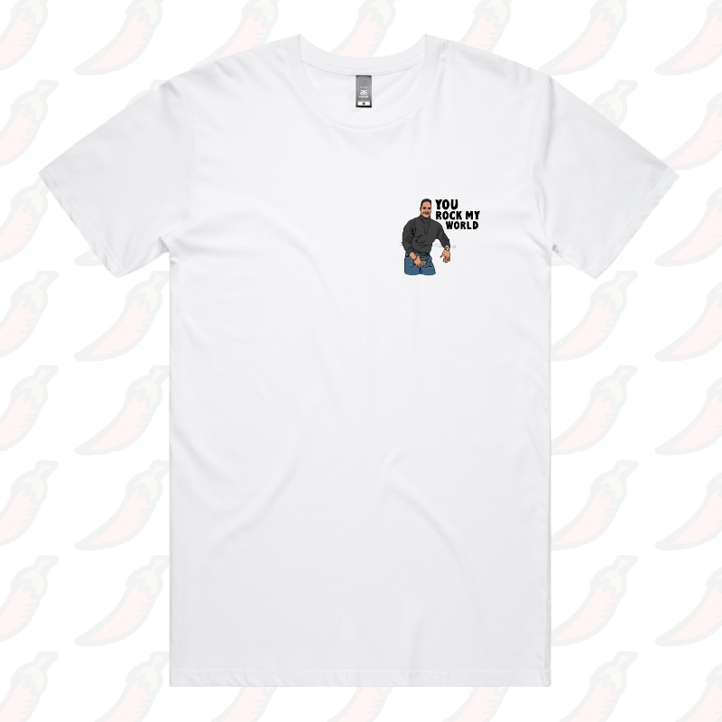 S / White / Small Front Design U Rock My World ๐จ๐พ - Men's T Shirt