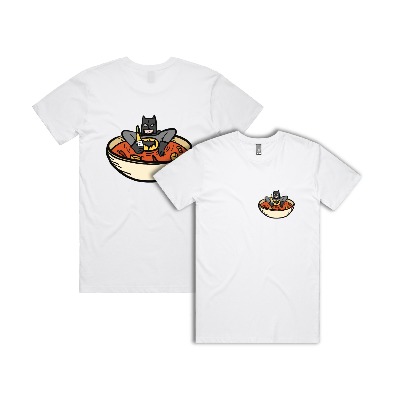 S / White / Small Front & Large Back Design Bat Soup ๐ฆ - Men's T Shirt