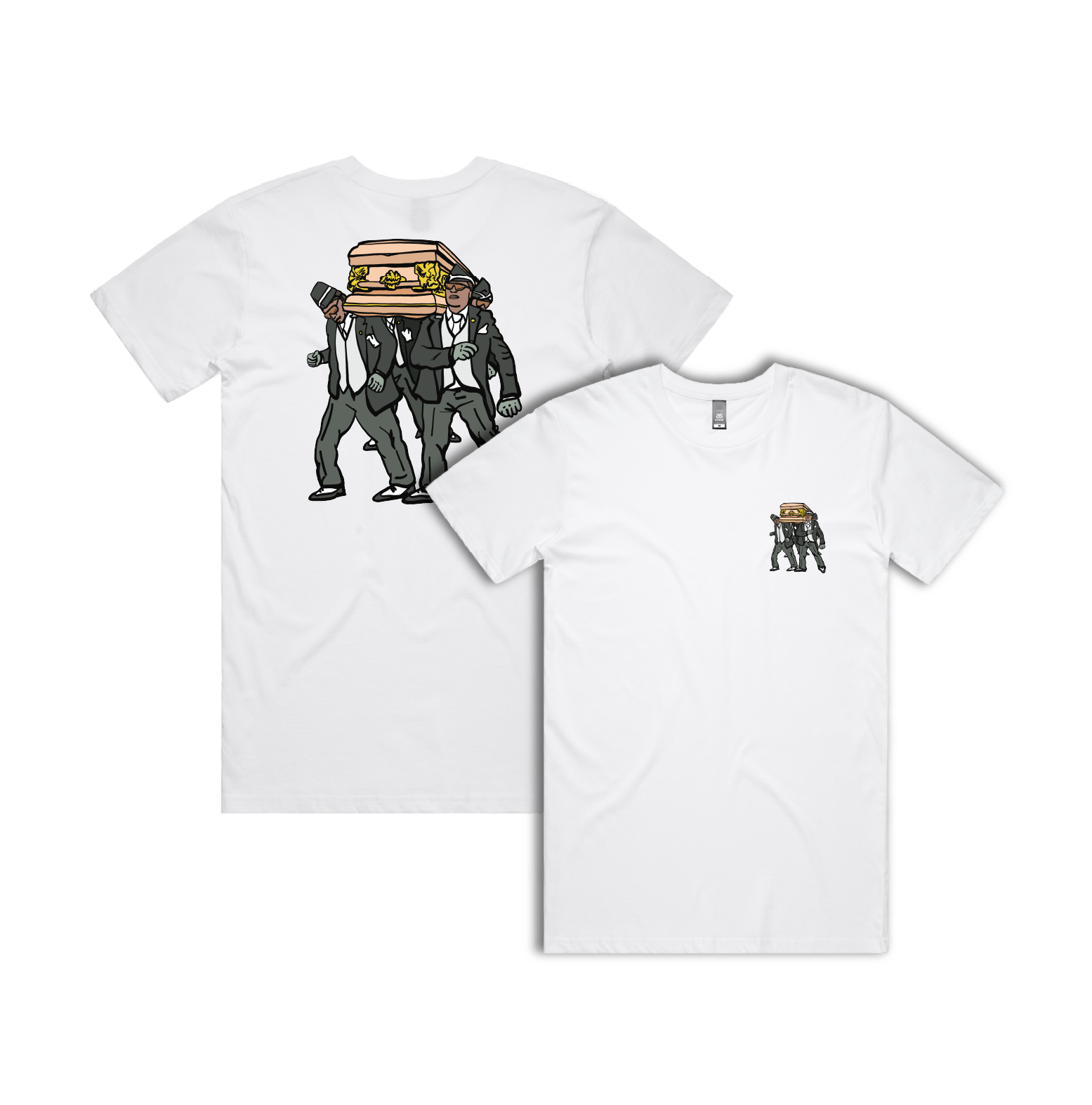 S / White / Small Front & Large Back Design Coffin Dance ⚰️ - Men's T Shirt