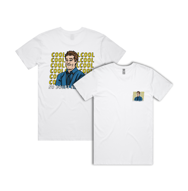S / White / Small Front & Large Back Design Cool Cool Cool ๐ฎโโ๏ธ - Men's T Shirt