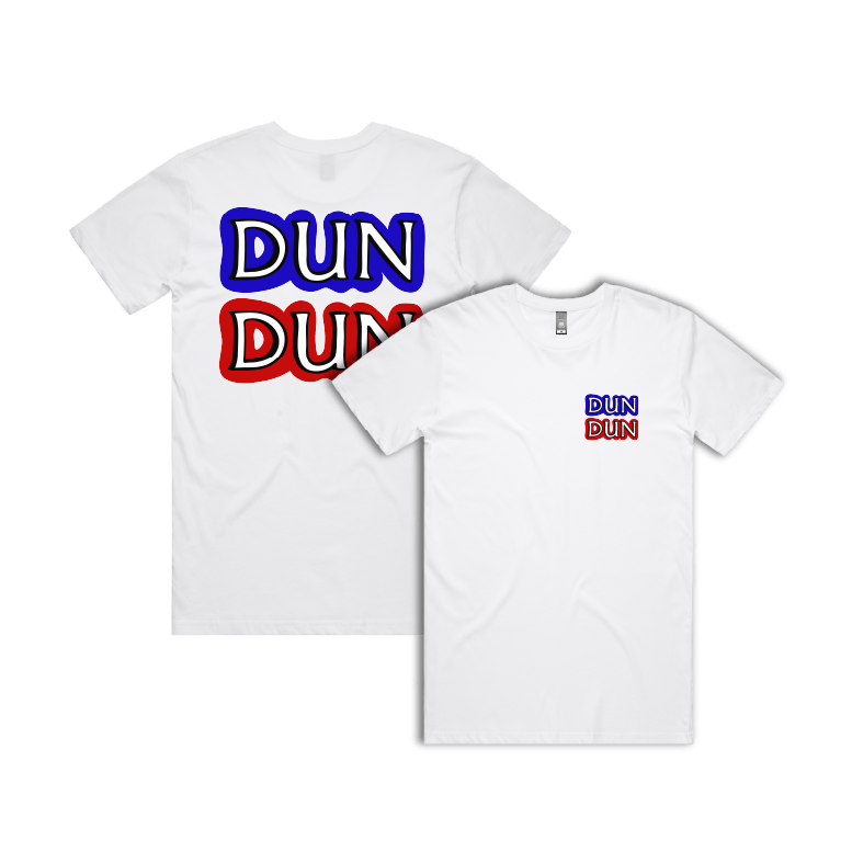 S / White / Small Front & Large Back Design Dun Dun ๐ - Men's T Shirt