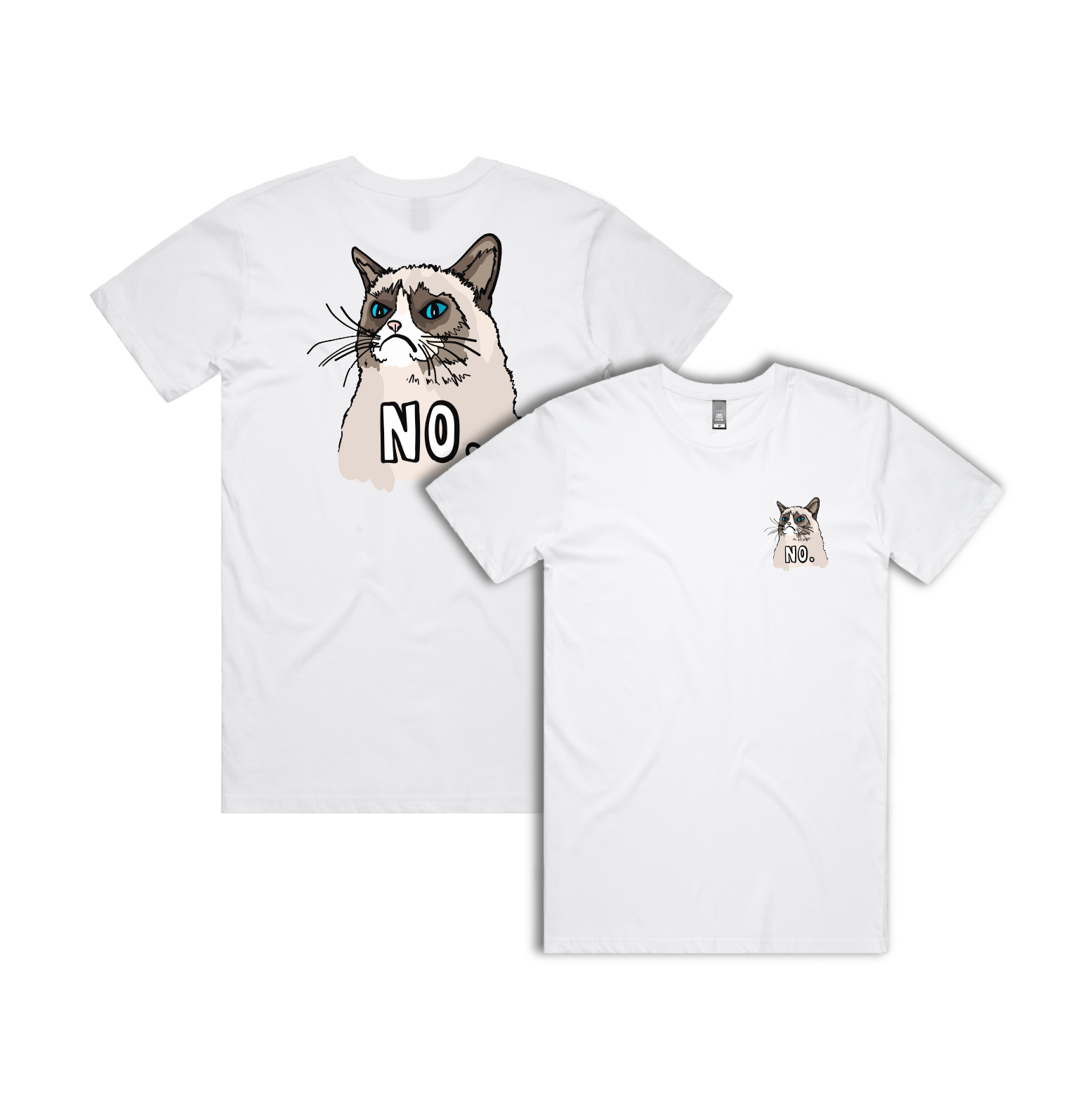 S / White / Small Front & Large Back Design Grumpy Cat! ๐พ - Men's T Shirt