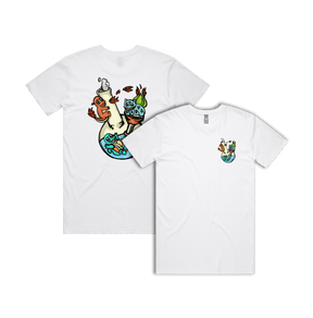 S / White / Small Front & Large Back Design Pokebong 🦎 - Men's T Shirt