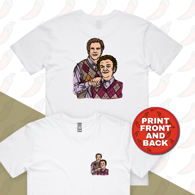 S / White / Small Front & Large Back Design Step Brothers ๐จ๐ฝโ๐คโ๐จ๐ป - Men's T Shirt