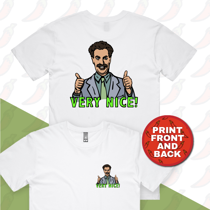 S / White / Small Front & Large Back Design VERY NICE ๐- Men's T Shirt