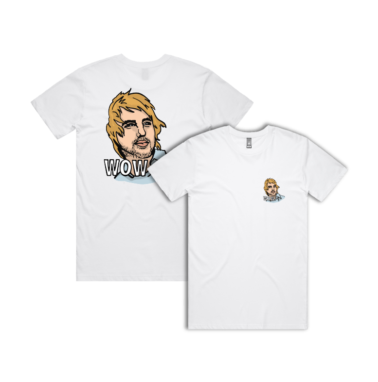 S / White / Small Front & Large Back Design Wow ๐ฒ - Men's T Shirt