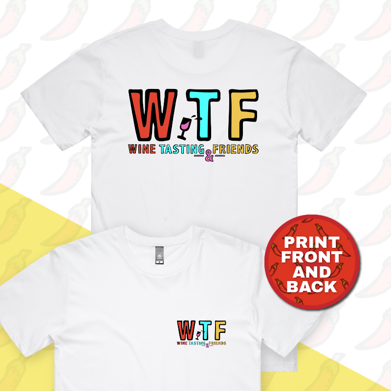 S / White / Small Front & Large Back Design WTF ๐ท๐
โ Men's T Shirt