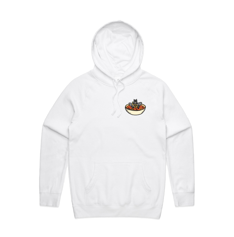 S / White / Small Front Print Bat Soup 🦇 - Unisex Hoodie
