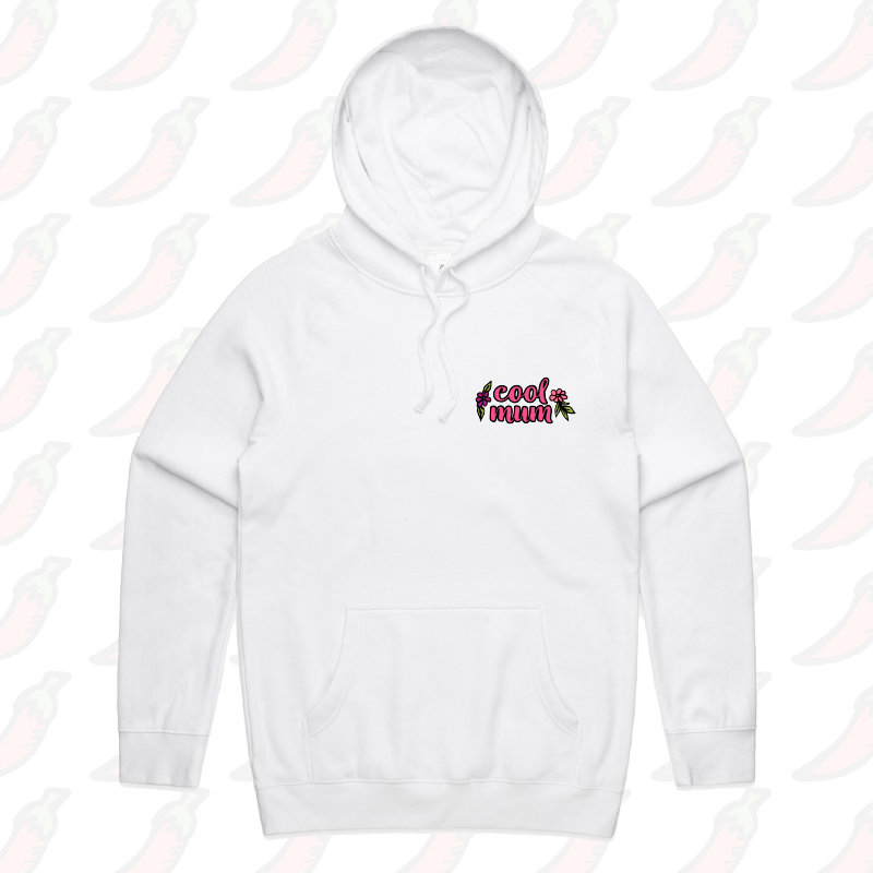 S / White / Small Front Print Cool Mum ๐ทโ Unisex Hoodie