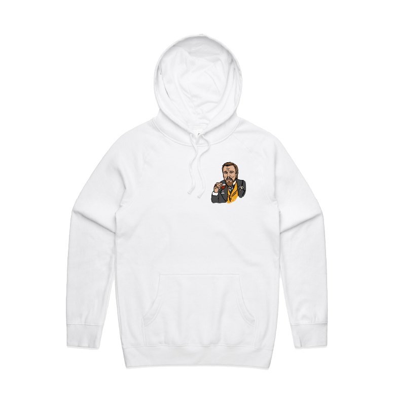 S / White / Small Front Print Laughing Leo ๐ท - Unisex Hoodie