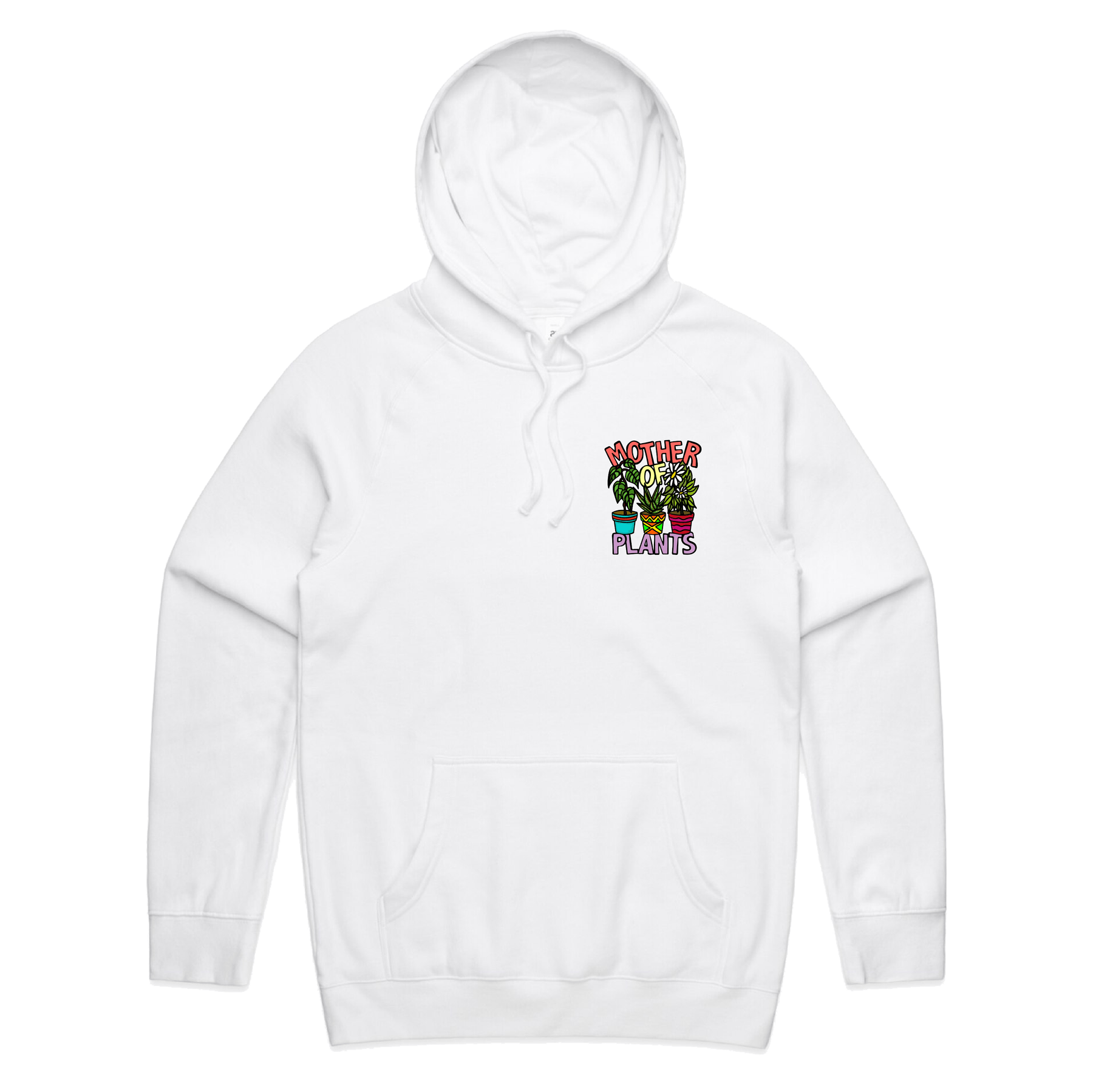S / White / Small Front Print Mother Of Plants ๐ฑ๐ โ Unisex Hoodie