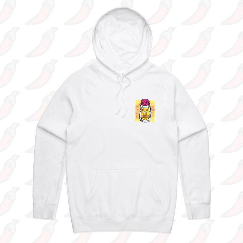 S / White / Small Front Print Secret Ingredient ๐ง โ Unisex Hoodie