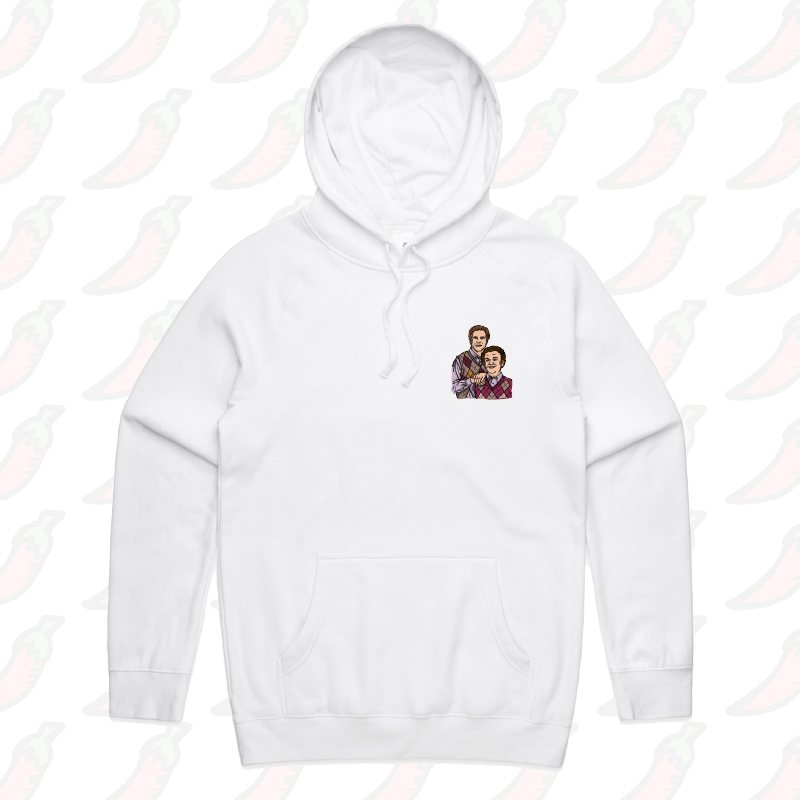 S / White / Small Front Print Step Brothers ๐จ๐ฝโ๐คโ๐จ๐ป - Unisex Hoodie