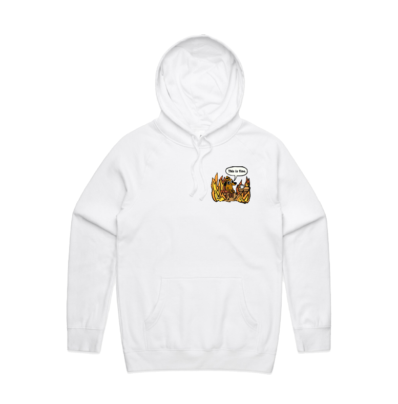 S / White / Small Front Print This Is Fine ๐ฅ - Unisex Hoodie
