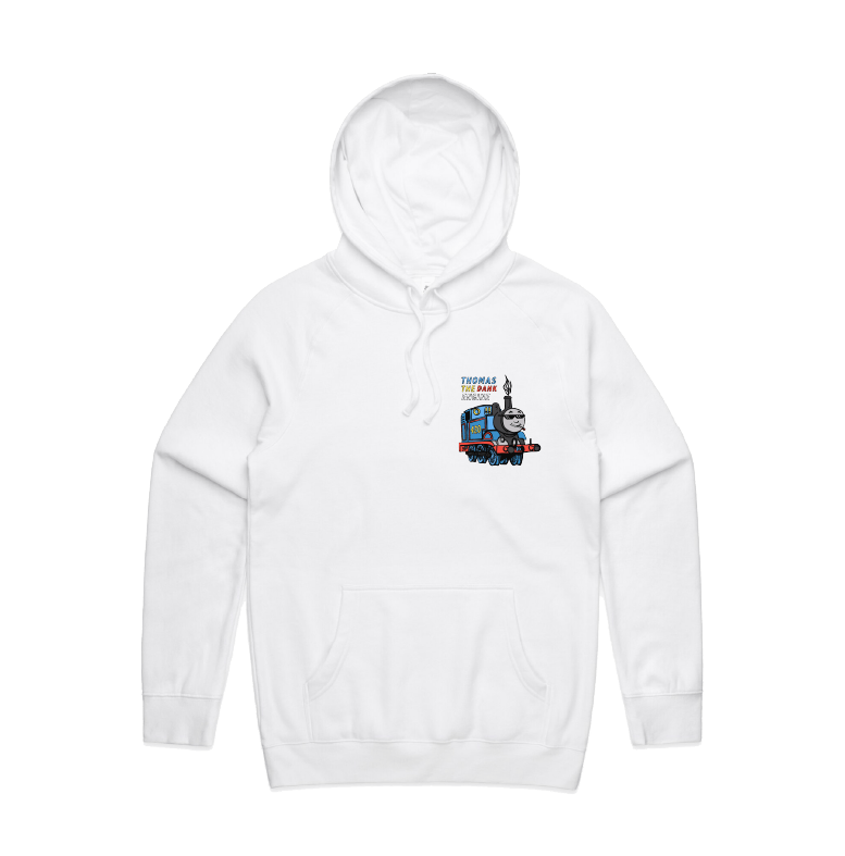 S / White / Small Front Print Thomas The Dank Engine ๐ - Unisex Hoodie